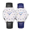 Custom Logo OEM 316L Stainless Steel Luxury Men Watch Japan Date Quartz Watch Men Blue Leather Band